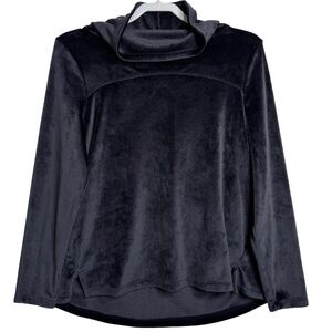 LegEnd Velour/Velvet Cowl Neck Pullover Top Soft & Cozy Black Women’s Sz Small‎